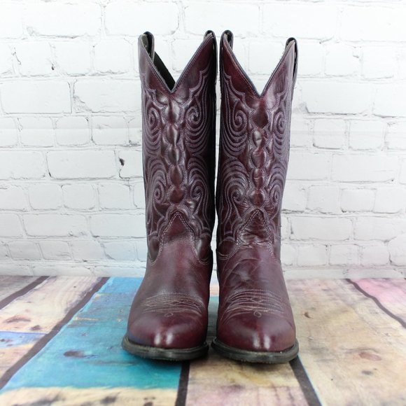 CAPEZIO 80's Leather Cowboy Western Boots Size 7 M - Picture 4 of 9